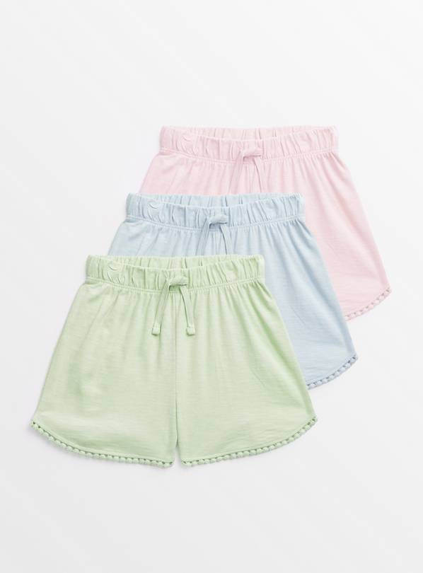 Pastel Plain Frill Shorts 3 Pack  1-2 years